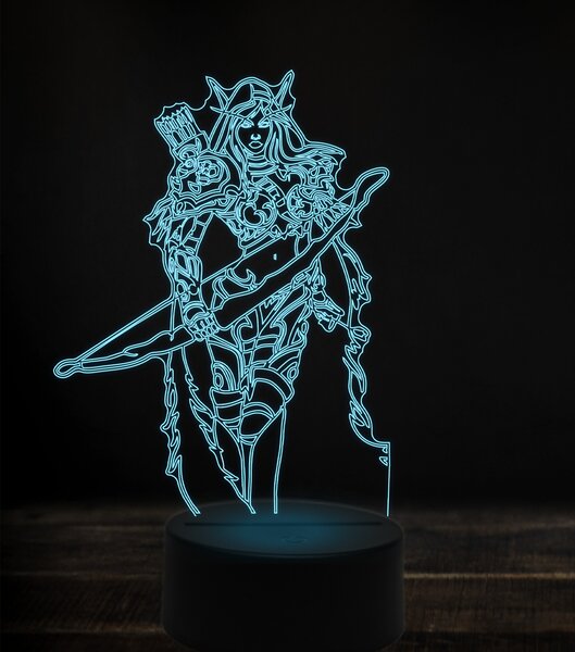Beling 3D lampa,Sylvanas Windrunner 2 , 7 Farebná V1O