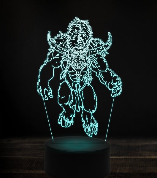 Beling 3D lampa,Tauren, 7 Farebná V1I