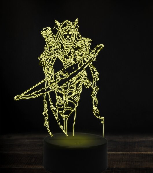 Beling 3D lampa,Sylvanas Windrunner 2 , 7 Farebná V1O