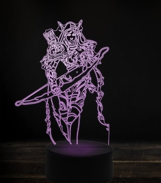 Beling 3D lampa,Sylvanas Windrunner 2 , 7 Farebná V1O
