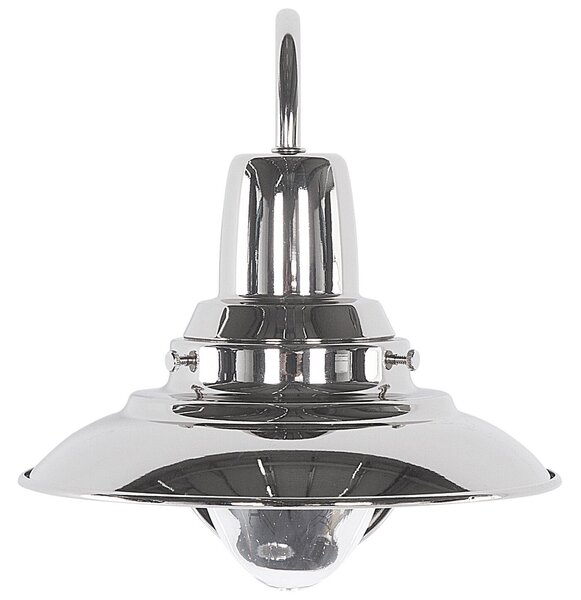 Nástenná lampa strieborná kovová industriálny vintage štýl osvetlenie na stenu