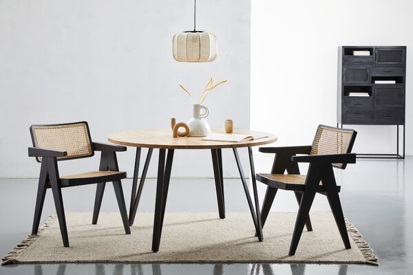 JEDÁLENSKÝ STÔL, akácia, čierna, farba akácie, 130/130/76 cm Livetastic - Stoly, Online Only