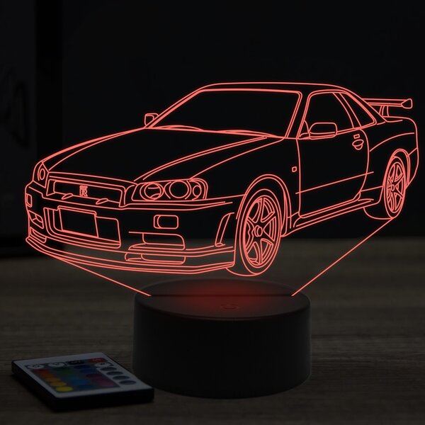 Beling 3D lampa,nissan GTR R34, 7 farebná Y113