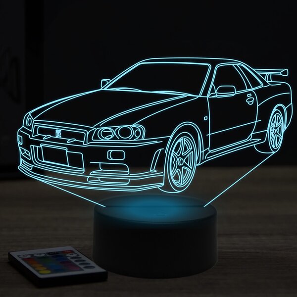 Beling 3D lampa,nissan GTR R34, 7 farebná Y113