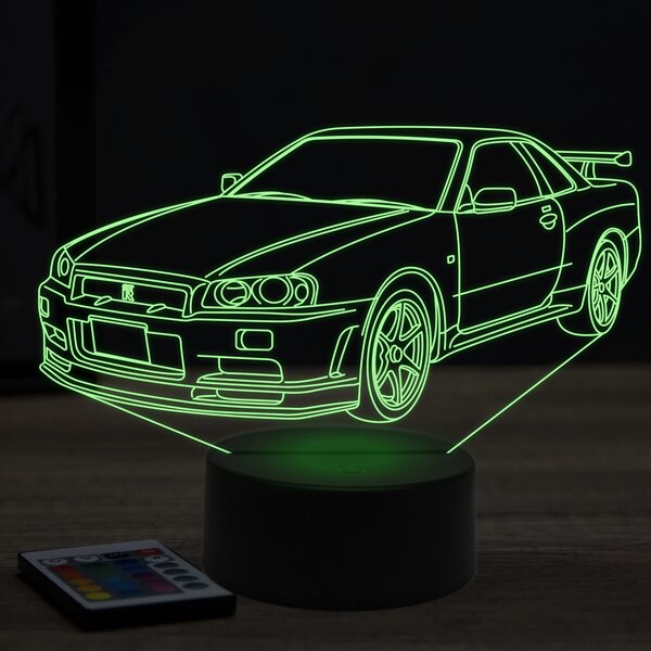 Beling 3D lampa,nissan GTR R34, 7 farebná Y113