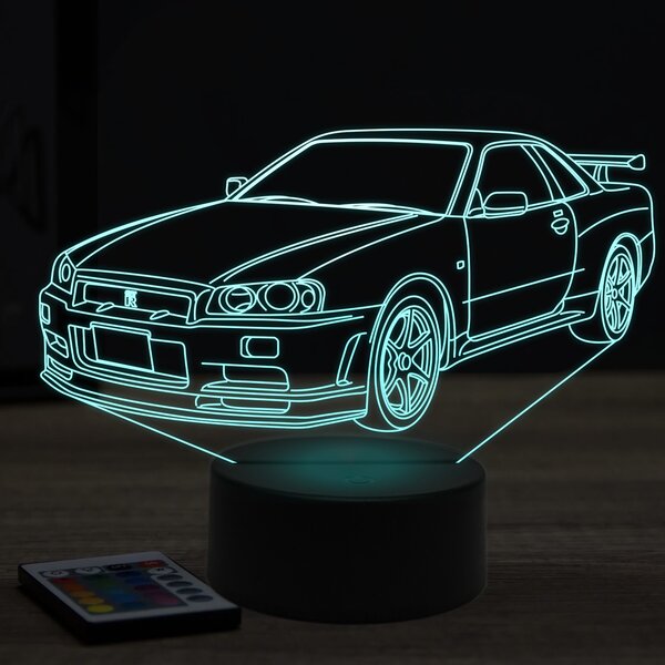 Beling 3D lampa,nissan GTR R34, 7 farebná Y113