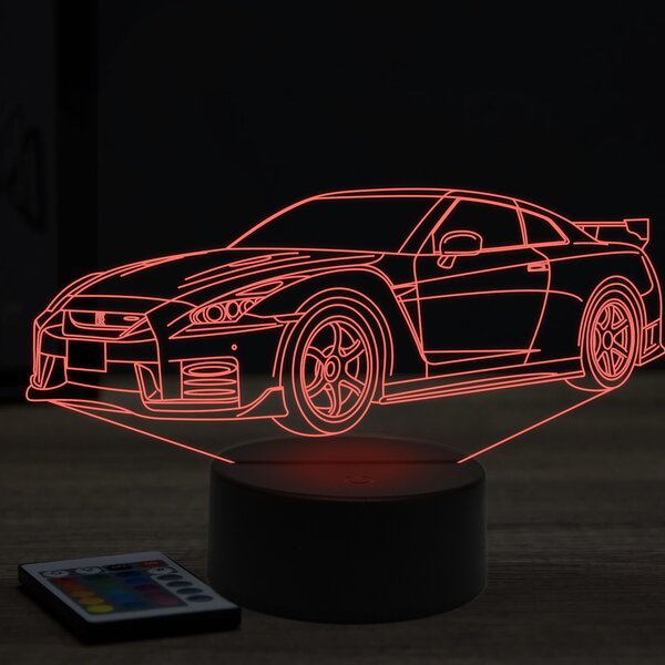 Beling 3D lampa,nissan GTR R35, 7 farebná Y114