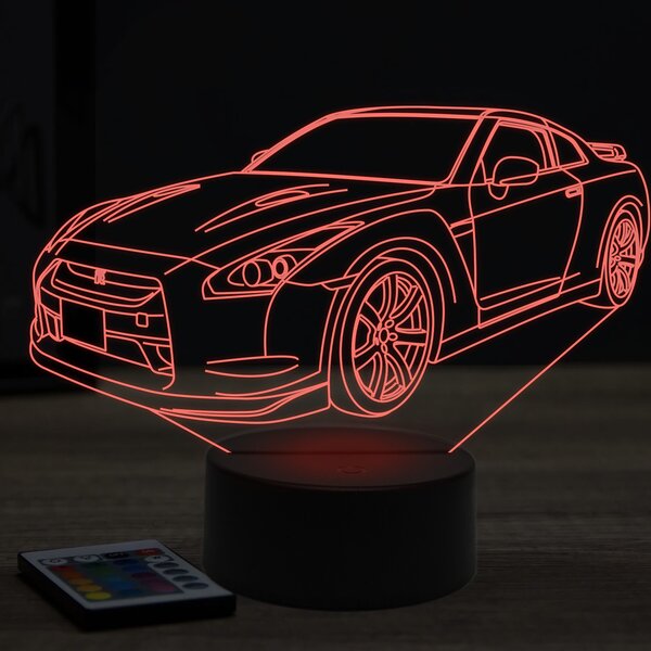 Beling 3D lampa,nissan GTR R35 model 2, 7 farebná Y115