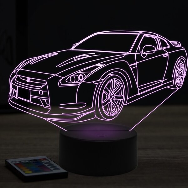 Beling 3D lampa,nissan GTR R35 model 2, 7 farebná Y115