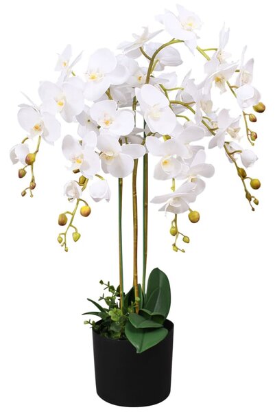 Umelá rastlina, orchidea s kvetináčom 75 cm, biela