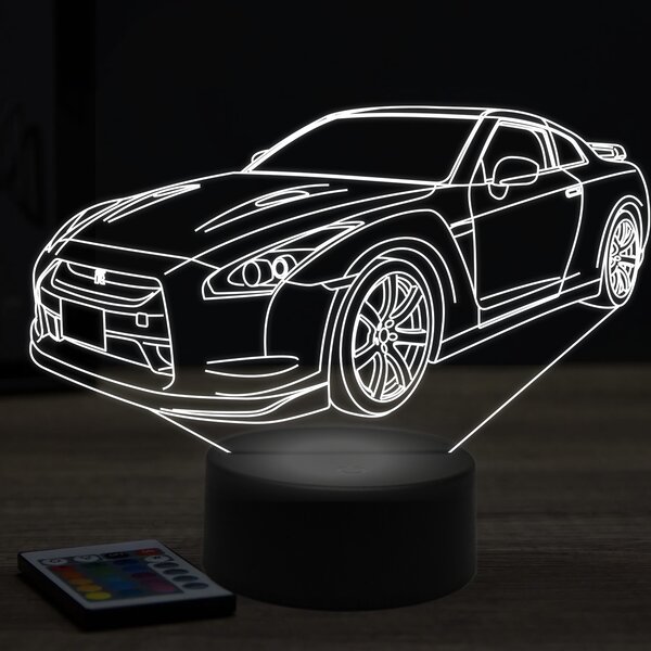 Beling 3D lampa,nissan GTR R35 model 2, 7 farebná Y115