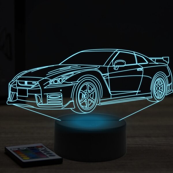 Beling 3D lampa,nissan GTR R35, 7 farebná Y114