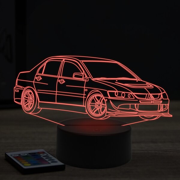 Beling 3D lampa, mitsubishi EVO 8, 7 farebná Y24