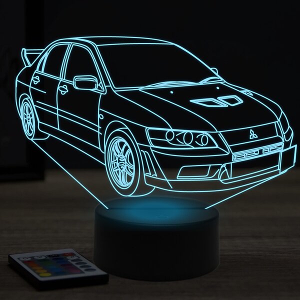 Beling 3D lampa, mitsubishi EVO7 ,7 farebná Y29