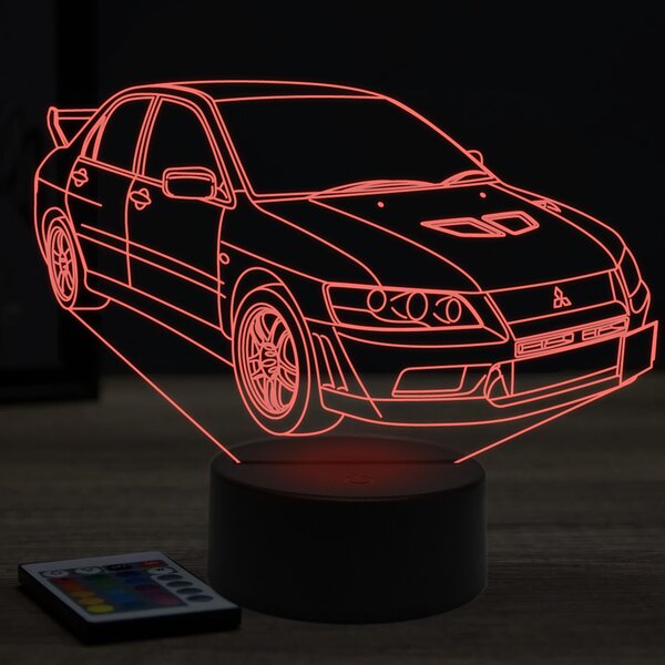 Beling 3D lampa, mitsubishi EVO7 ,7 farebná Y29