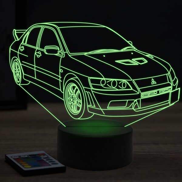 Beling 3D lampa, mitsubishi EVO7 ,7 farebná Y29