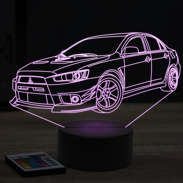 Beling 3D lampa, mitsubishi evolution,7 farebná Y30