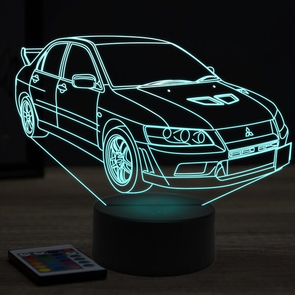 Beling 3D lampa, mitsubishi EVO7 ,7 farebná Y29