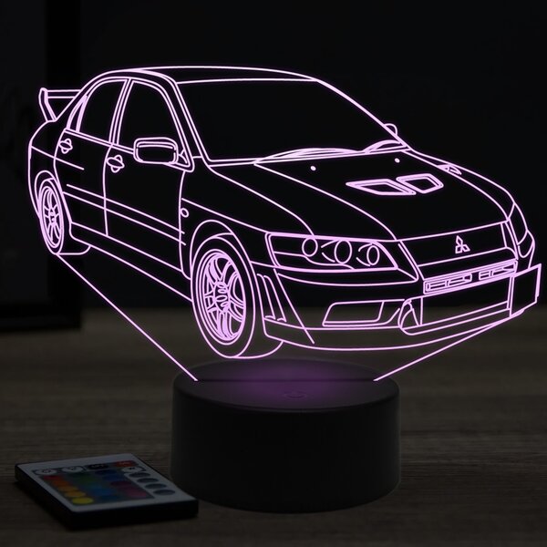 Beling 3D lampa, mitsubishi EVO7 ,7 farebná Y29