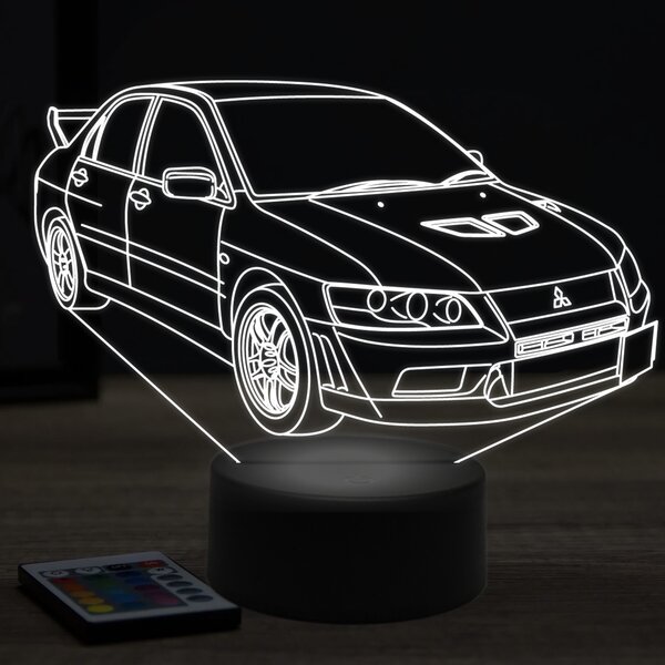 Beling 3D lampa, mitsubishi EVO7 ,7 farebná Y29