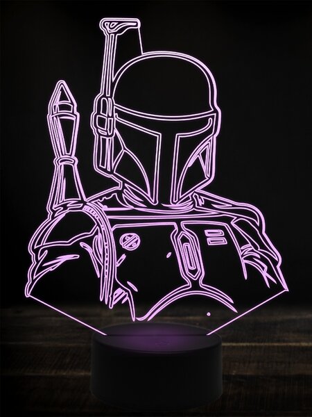 Beling 3D lampa, boba fett, 7 farebná WD1