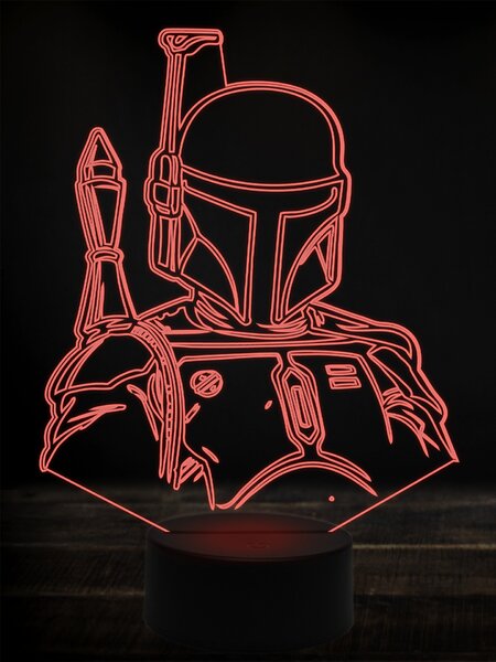 Beling 3D lampa, boba fett, 7 farebná WD1