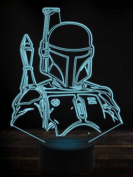 Beling 3D lampa, boba fett, 7 farebná WD1