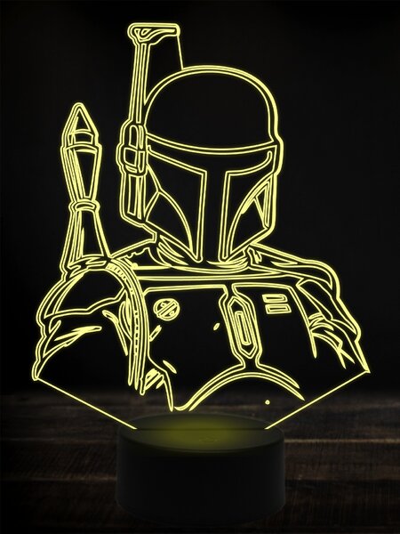 Beling 3D lampa, boba fett, 7 farebná WD1