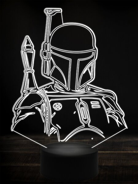 Beling 3D lampa, boba fett, 7 farebná WD1