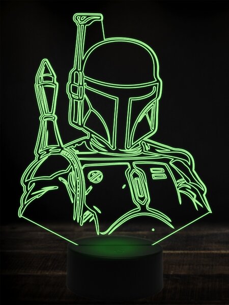 Beling 3D lampa, boba fett, 7 farebná WD1