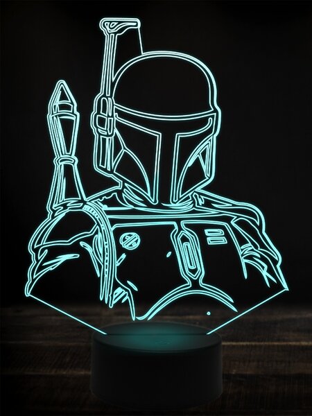 Beling 3D lampa, boba fett, 7 farebná WD1