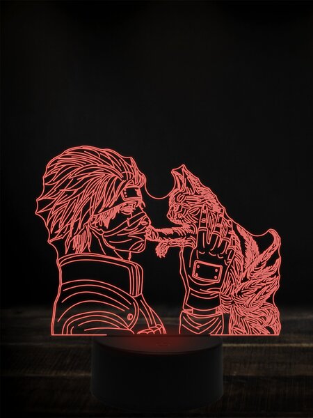 Beling 3D lampa, Naruto a mačka,7 farebná Y38L12