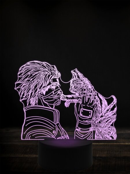 Beling 3D lampa, Naruto a mačka,7 farebná Y38L12