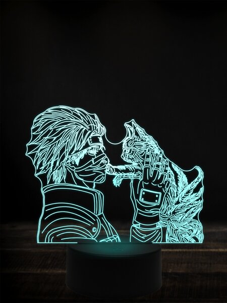 Beling 3D lampa, Naruto a mačka,7 farebná Y38L12