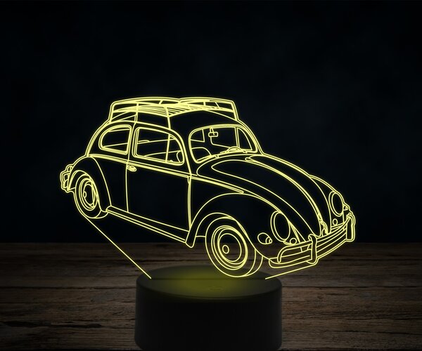 Beling 3D lampa,1957 Volkswagen Beetle ,7 farebná VW1