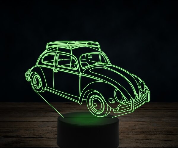 Beling 3D lampa,1957 Volkswagen Beetle ,7 farebná VW1