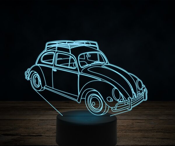 Beling 3D lampa,1957 Volkswagen Beetle ,7 farebná VW1