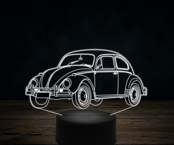 Beling 3D lampa,1969-Volkswagen-Beetle,7 farebná VW5