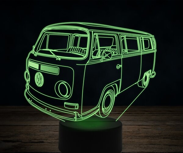 Beling 3D lampa,1968-Volkswagen-T2-Mini-Bus,7 farebná VW4