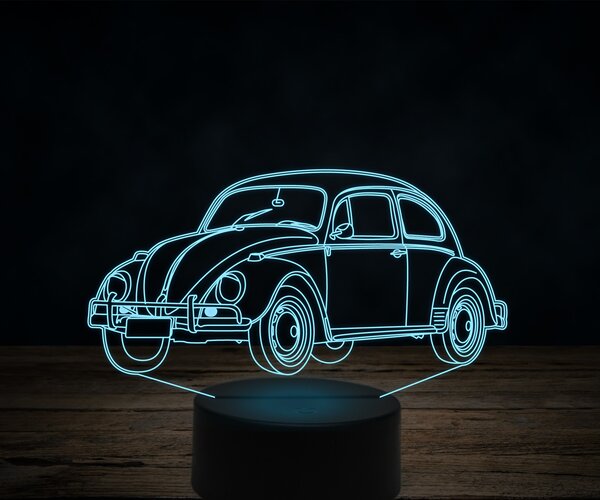 Beling 3D lampa,1969-Volkswagen-Beetle,7 farebná VW5