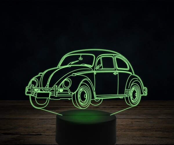Beling 3D lampa,1969-Volkswagen-Beetle,7 farebná VW5