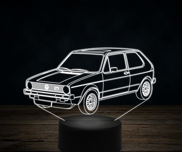 Beling 3D lampa, volkswagen golf mk1 gti, 7 farebná VW12