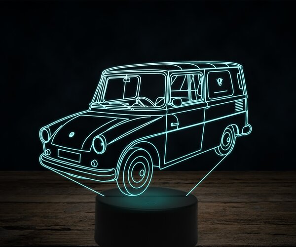 Beling 3D lampa,volksvagen german frido,7 farebná VW10