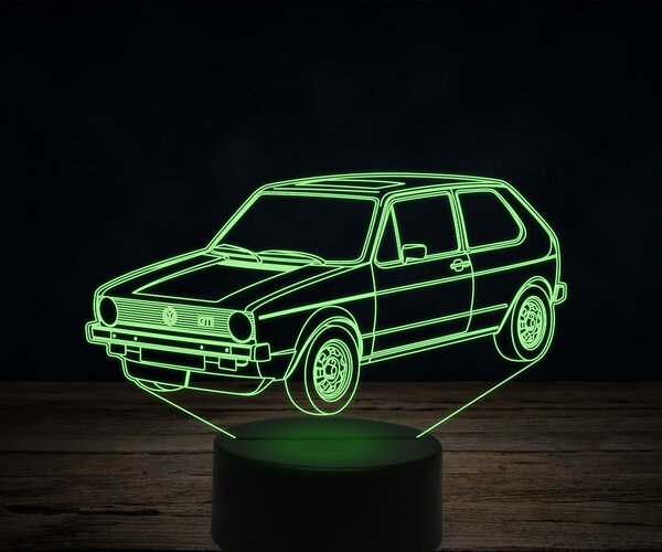 Beling 3D lampa, volkswagen golf mk1 gti, 7 farebná VW12