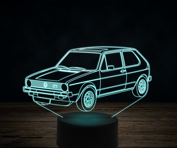 Beling 3D lampa, volkswagen golf mk1 gti, 7 farebná VW12