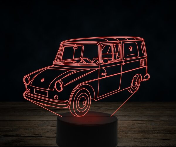 Beling 3D lampa,volksvagen german frido,7 farebná VW10