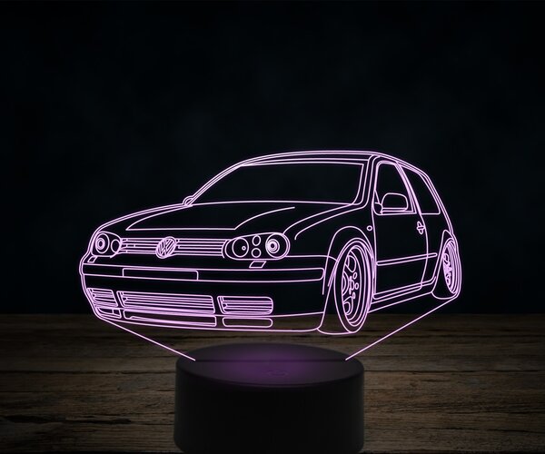 Beling 3D lampa,volksvagen golf 6,7 farebná VW11