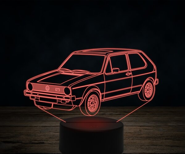 Beling 3D lampa, volkswagen golf mk1 gti, 7 farebná VW12
