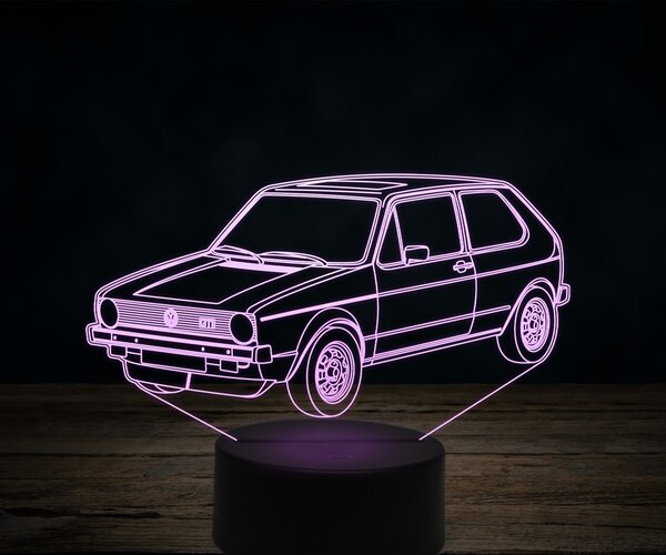 Beling 3D lampa, volkswagen golf mk1 gti, 7 farebná VW12
