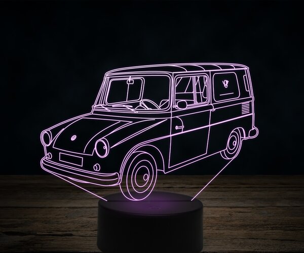 Beling 3D lampa,volksvagen german frido,7 farebná VW10